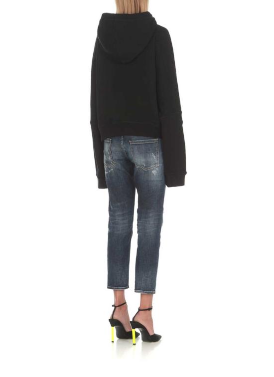  디스퀘어드2 스웨터 Dsquared2 어니언 크롭 스웨트셔츠 블랙 - DSQUARED2