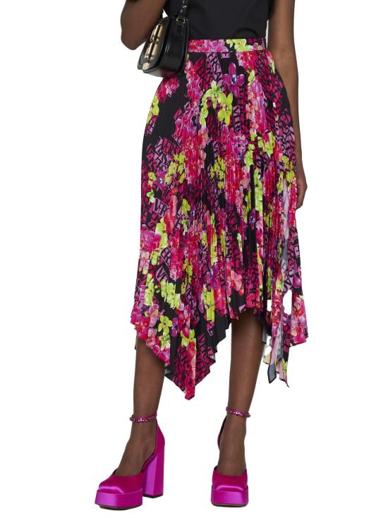  베르사체 미디 스커트 블랙/핑크 - VERSACE