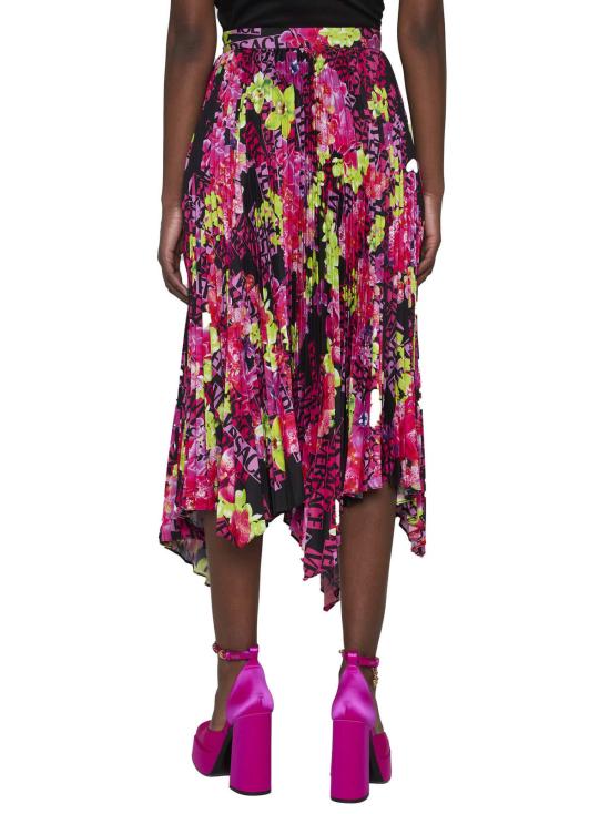  베르사체 미디 스커트 블랙/핑크 - VERSACE
