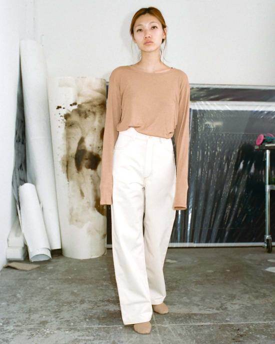  베이스레인지 스트레이트 팬츠 나발로 코튼 팬츠 (염색 안 함) - BASERANGE