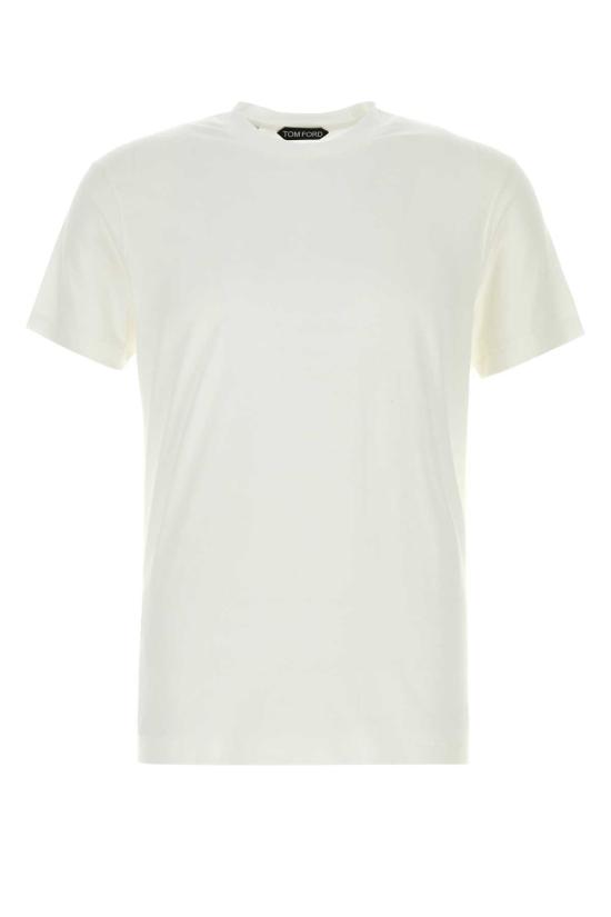  톰포드 탑 톰 포드 화이트 라이오셀 블렌드 티셔츠 화이트