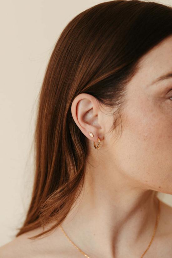  시에라 윈터 주얼리 이어링 악마의 눈 스터드 귀걸이 화이트 토파즈 - SIERRA WINTER JEWELRY