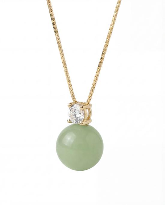  세레 목걸이/팬던트 세리 에스더 제이드 앤 지르콘 목걸이 (녹색) - SEREE