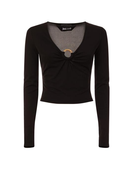  로베르토 카발리 긴팔 티셔츠 저스트 카발리 긴팔 블랙