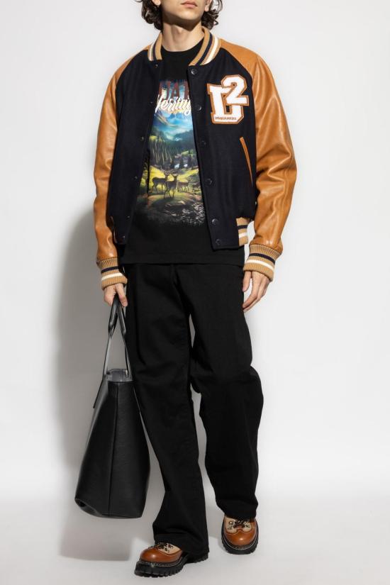  디스퀘어드2 반팔 티셔츠 Dsquared2 프린트 티셔츠 블랙 - DSQUARED2