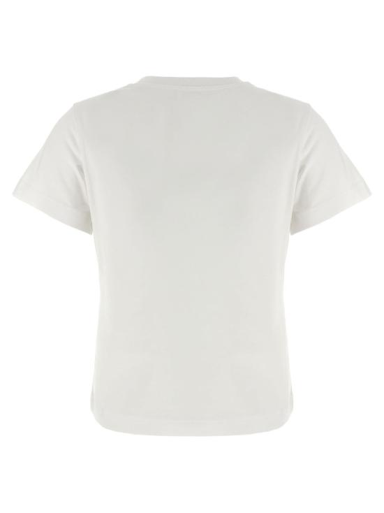  몽클레어 반팔 티셔츠 자수 티셔츠 화이트 - MONCLER