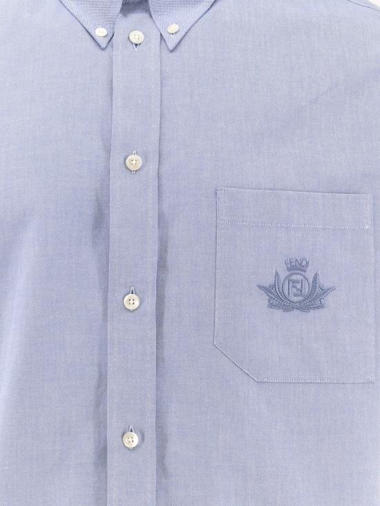  펜디 반팔 셔츠 옥스포드  블루 - FENDI