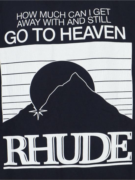  루드 탑 Rhude 산과 태양 그래픽 반팔 크루넥 티셔츠 블랙 - RHUDE