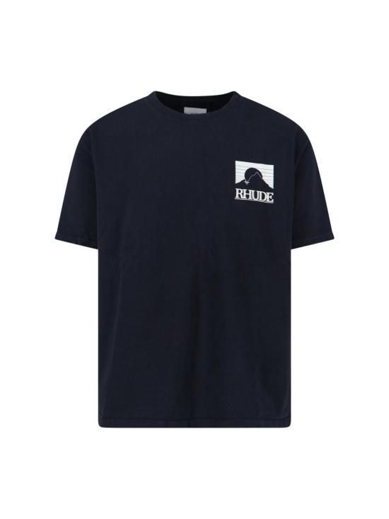  루드 탑 Rhude 산과 태양 그래픽 반팔 크루넥 티셔츠 블랙