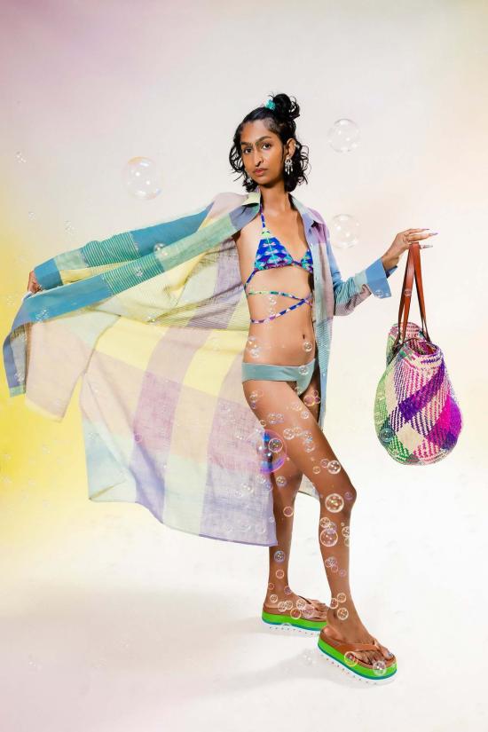  Abacaxi 비키니 수영복 아바카시 수제직 셔츠드레스