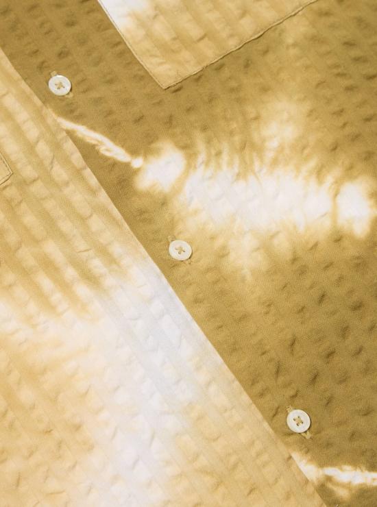  유니버셜웍스 반팔 셔츠 유니버설 웍스 타이 다이 캠프  카키 시어서커 - UNIVERSAL WORKS