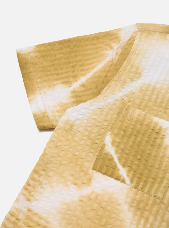  유니버셜웍스 반팔 셔츠 유니버설 웍스 타이 다이 캠프  카키 시어서커 - UNIVERSAL WORKS