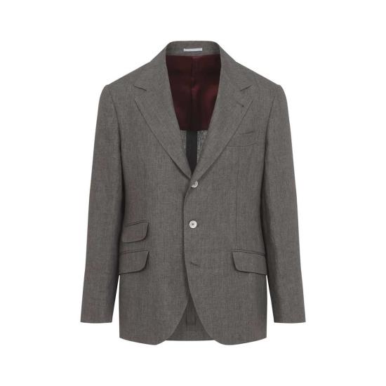  브루넬로 쿠치넬리 수트 자켓 Brunello Cucinelli 리넨 재킷 Nocciola - BRUNELLO CUCINELLI