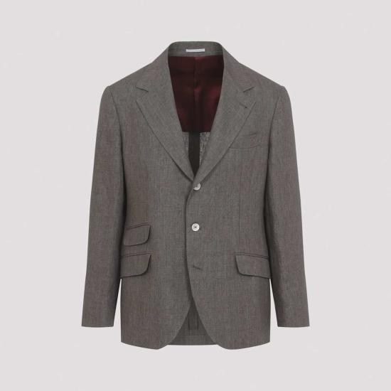  브루넬로 쿠치넬리 수트 자켓 Brunello Cucinelli 리넨 재킷 Nocciola - BRUNELLO CUCINELLI