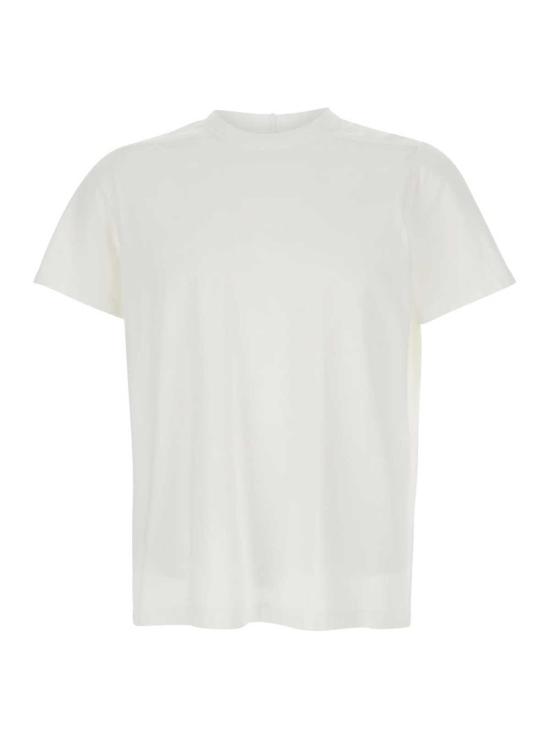  릭 오웬스 반팔 티셔츠 크루넥 티셔츠, 톤온톤 스티칭, 화이트 색상