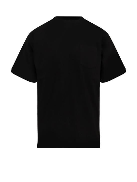  사카이 반팔 티셔츠 코튼 티셔츠 (나일론 인서트 포함) 블랙