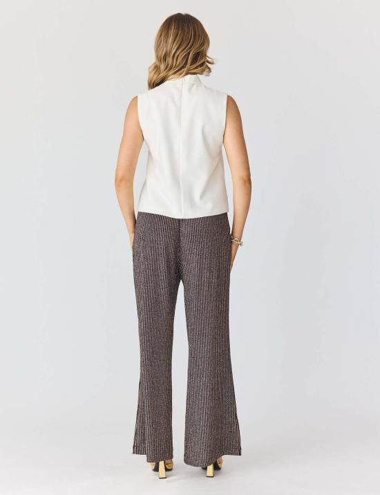  Lindsay Nicholas New York 스트레이트 팬츠 린지 니콜라스 뉴욕 디스코 글리터 팬츠 브론즈 - OTHER BRANDS