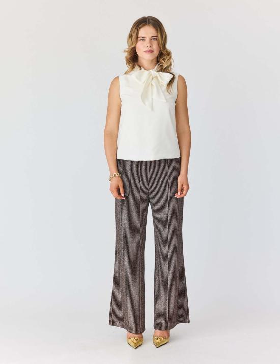  Lindsay Nicholas New York 스트레이트 팬츠 린지 니콜라스 뉴욕 디스코 글리터 팬츠 브론즈 - OTHER BRANDS