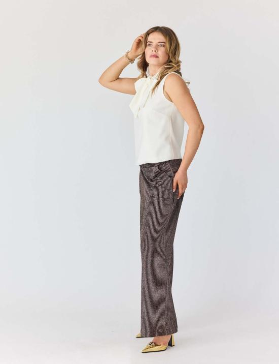  Lindsay Nicholas New York 스트레이트 팬츠 린지 니콜라스 뉴욕 디스코 글리터 팬츠 브론즈 - OTHER BRANDS