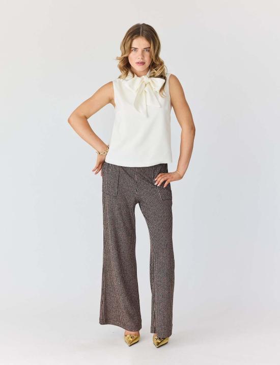  Lindsay Nicholas New York 스트레이트 팬츠 린지 니콜라스 뉴욕 디스코 글리터 팬츠 브론즈 - OTHER BRANDS