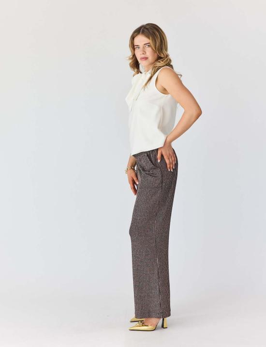  Lindsay Nicholas New York 스트레이트 팬츠 린지 니콜라스 뉴욕 디스코 글리터 팬츠 브론즈 - OTHER BRANDS