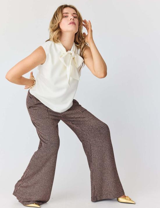  Lindsay Nicholas New York 스트레이트 팬츠 린지 니콜라스 뉴욕 디스코 글리터 팬츠 브론즈 - OTHER BRANDS