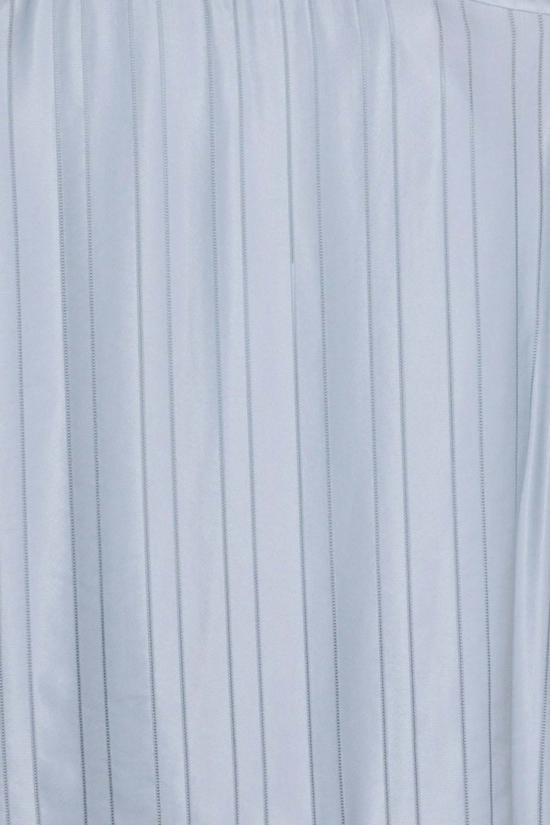  Graphia New York 반팔 셔츠 그라피아 뉴욕 발렌수엘라 베이스볼 칼라  블루 새틴 스트라이프 - OTHER BRANDS