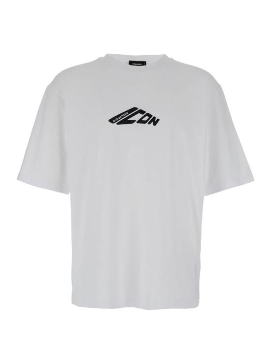  디스퀘어드2 반팔 티셔츠 Dsquared2 코튼 크루넥 티셔츠 화이트