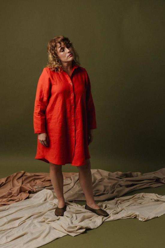  Pamut Apparel USA 숏 원피스 파무트 어패럴 USA 셀린 린넨 셔츠드레스