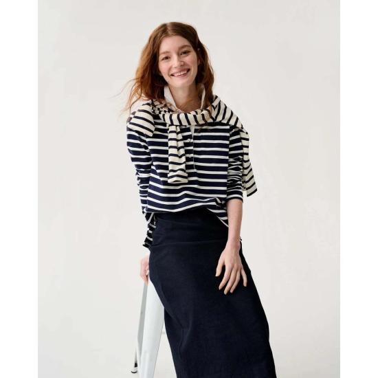  매쉬번 긴팔 티셔츠 프래니 럭비 폴로 네이비/화이트 헤비 저지 - MASHBURN