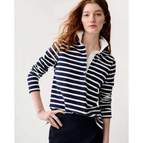  매쉬번 긴팔 티셔츠 프래니 럭비 폴로 네이비/화이트 헤비 저지