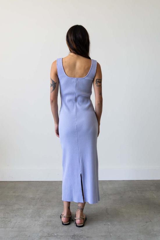  왈츠 롱 원피스 골지 니트 U넥 드레스 - WALTZ