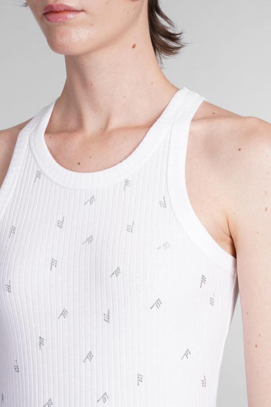  디 아티코 민소매 티셔츠 아티코 탱크탑 화이트/크리스탈 - THE ATTICO