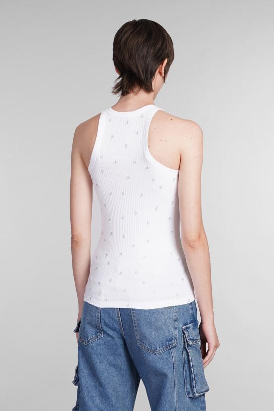  디 아티코 민소매 티셔츠 아티코 탱크탑 화이트/크리스탈 - THE ATTICO