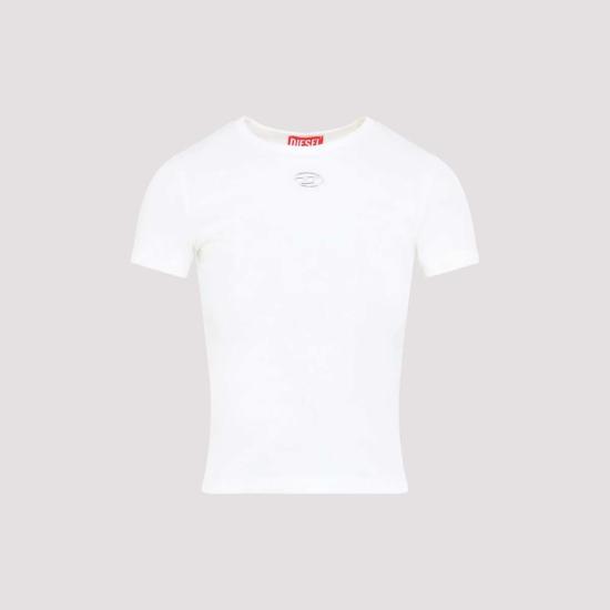  디젤 반팔 티셔츠 T 엘레 롱 오드 티셔츠 오프 화이트 - DIESEL