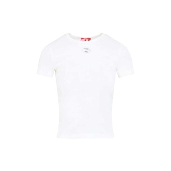  디젤 반팔 티셔츠 T 엘레 롱 오드 티셔츠 오프 화이트 - DIESEL