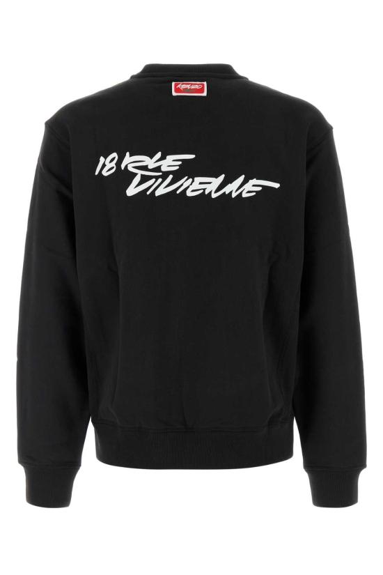  겐조 긴팔 티셔츠 슬레이트 코튼 스웨트셔츠 블랙 - KENZO