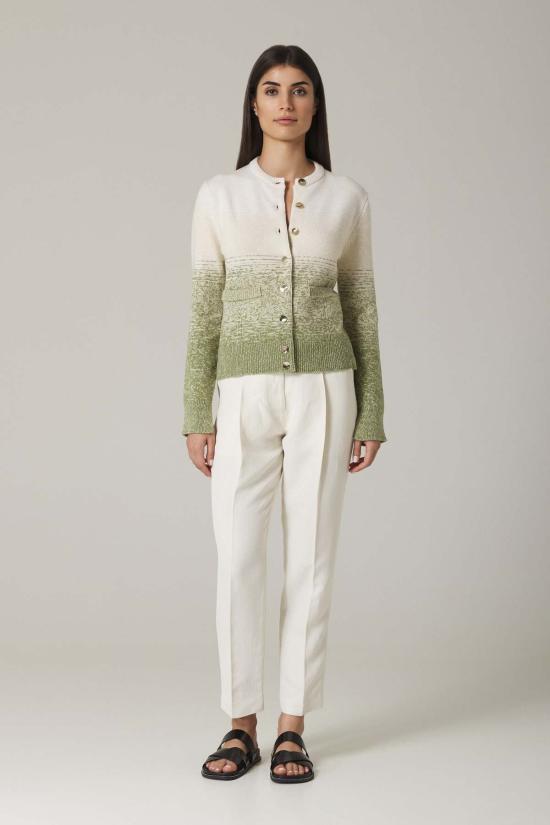  산티클레르 가디건 Santicler Una Ombre 카디건 올리브 콤보 - SANTICLER