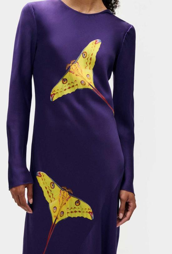  실크 런드리 롱 원피스 실크 세탁 풀 슬리브 바이어스 드레스 공생 - SILK LAUNDRY