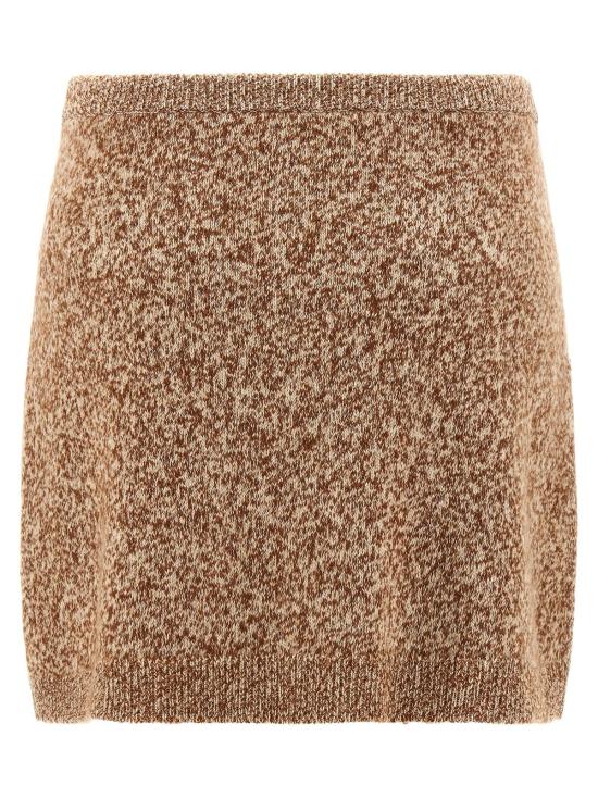  베르사체 미디 스커트 물린  스파이스브라운아이보리 - VERSACE