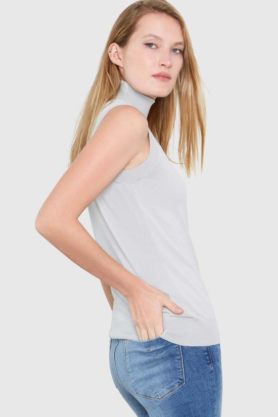  산티클레르 터틀넥 산티클러 헵번 민소매 비스코스 스웨터 스모크 - SANTICLER