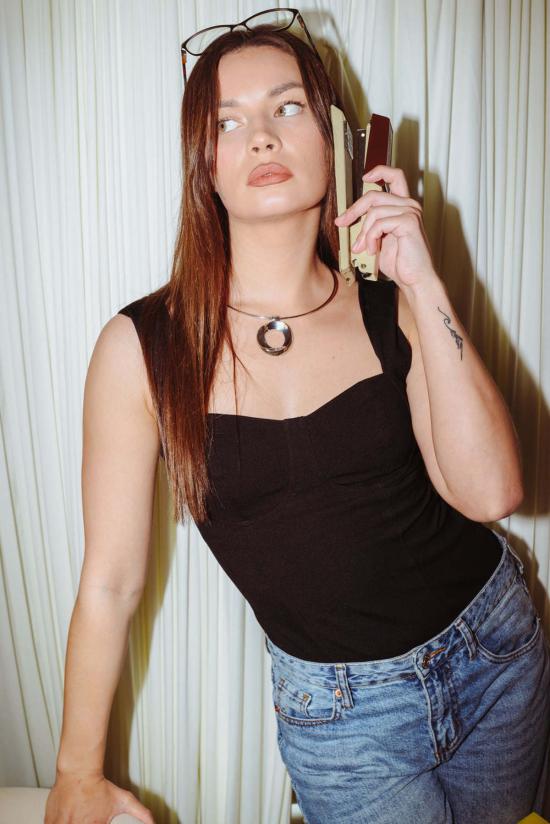  VKTORI BRALESS APPAREL 민소매 티셔츠 나 브라 탱크