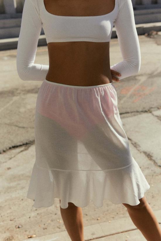  Estrella-Studio 숏 스커트 에스트렐라 스튜디오 코튼 플로라 스커트 화이트 - OTHER BRANDS