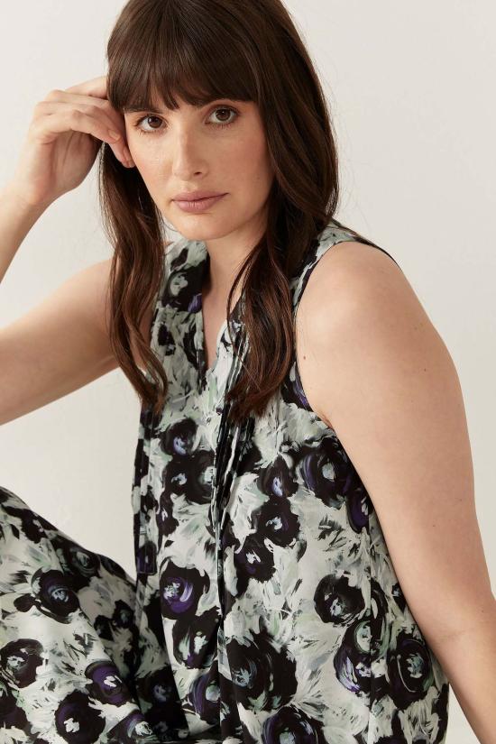  Lindsay Nicholas New York 숏 원피스 린지 니콜라스 뉴욕 핀턱 미니 드레스 블랙/퍼플 피오니 - OTHER BRANDS