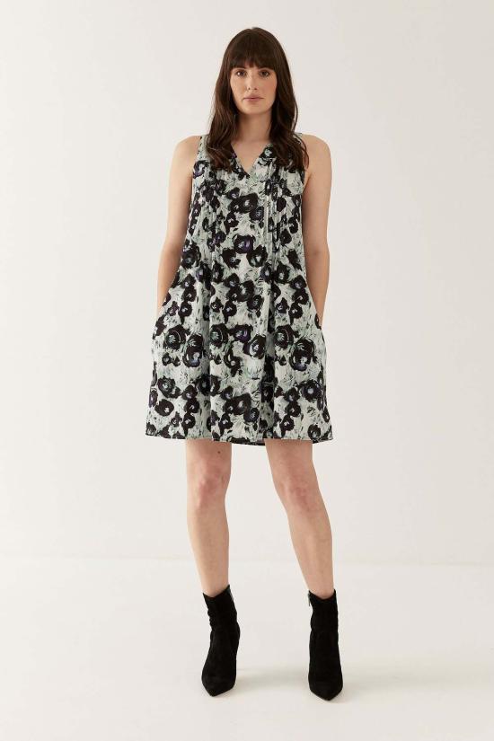  Lindsay Nicholas New York 숏 원피스 린지 니콜라스 뉴욕 핀턱 미니 드레스 블랙/퍼플 피오니