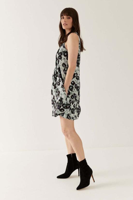  Lindsay Nicholas New York 숏 원피스 린지 니콜라스 뉴욕 핀턱 미니 드레스 블랙/퍼플 피오니 - OTHER BRANDS