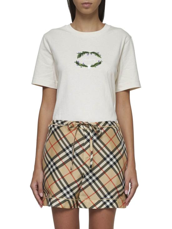  버버리 숏팬츠 프린트 실크 쇼츠 샌디체크 - BURBERRY