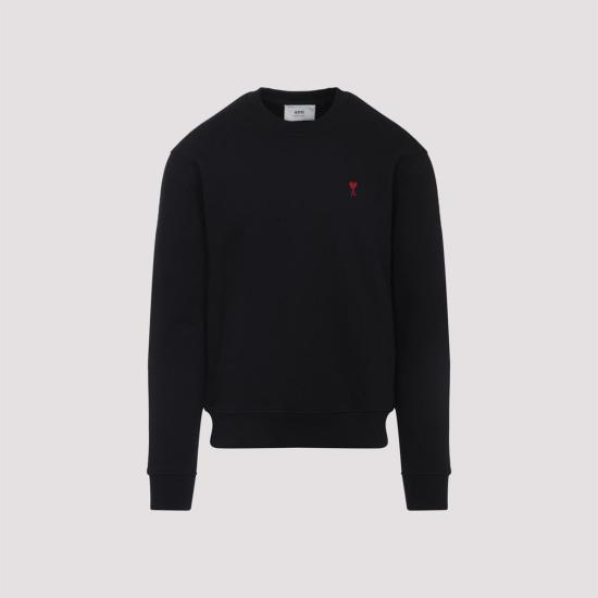  아미 긴팔 티셔츠 Ami Alexandre Mattiussi De Coeur 스웨트셔츠 블랙 - AMI