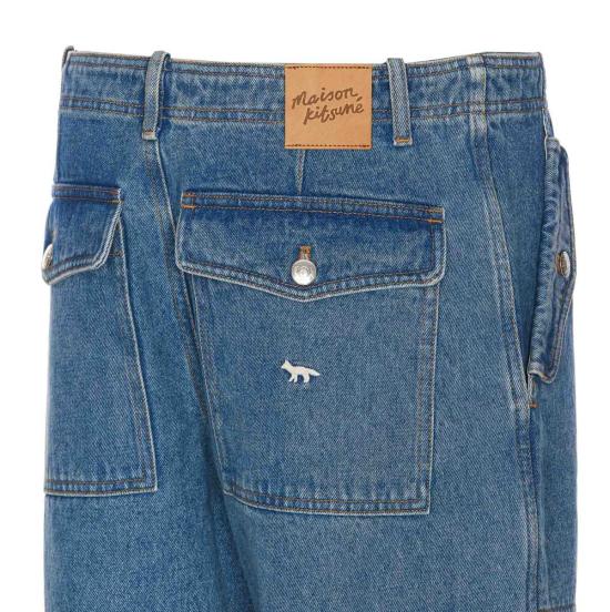  메종키츠네 데님 팬츠 메종 키츠네 워크웨어  진 클리어 블루 - MAISON KITSUNE