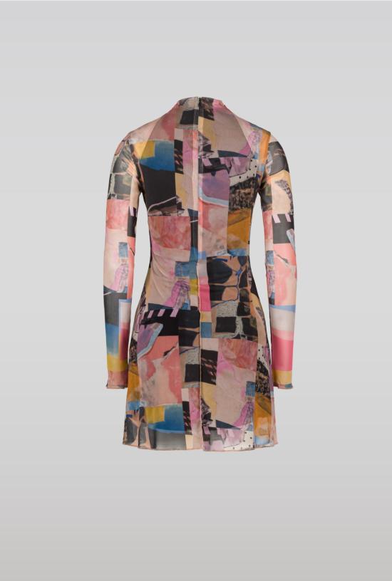  샘디 블라우스 콜라주 메시 드레스 - SAEMDI